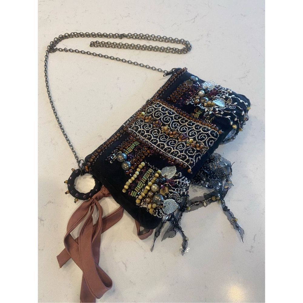 Mary Frances Beaded Chain Strap Purse